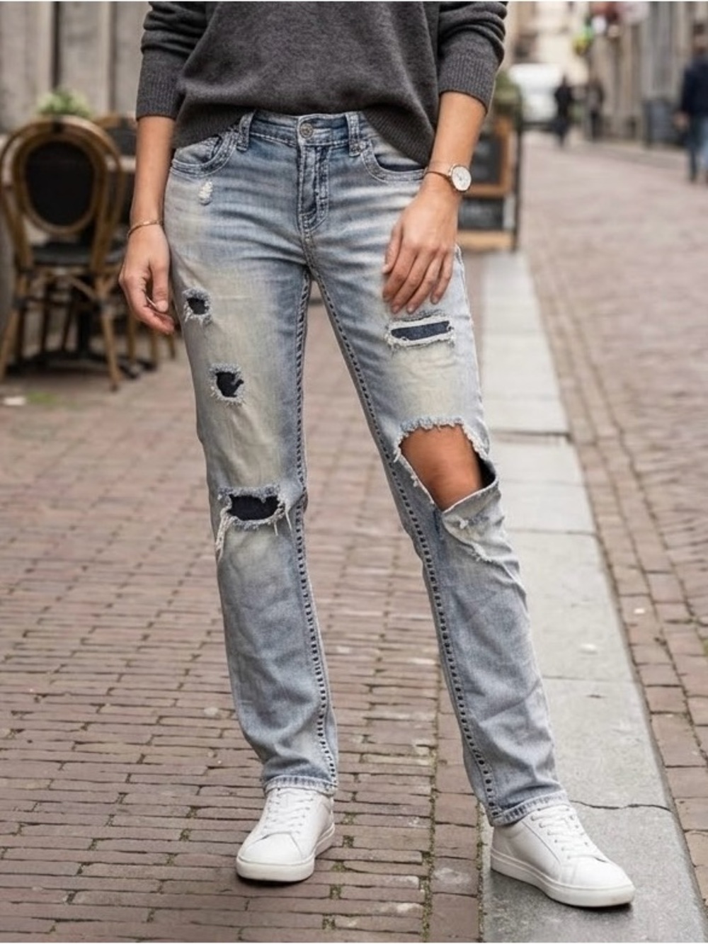 BKE Alec Distressed Straight Leg Jeans 29L